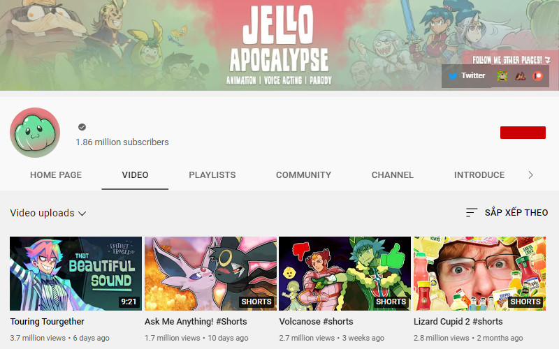 JelloApocalypse is in the top 10 best Youtube animators