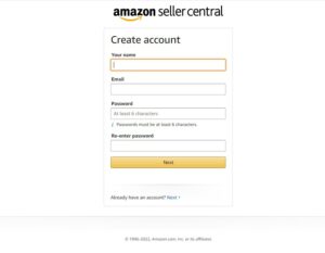 Create an Amazon seller account