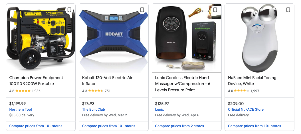 Examples of decent Google Shopping product titles