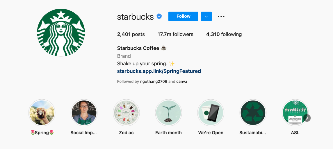 Featured Instagram accounts of global hit brands