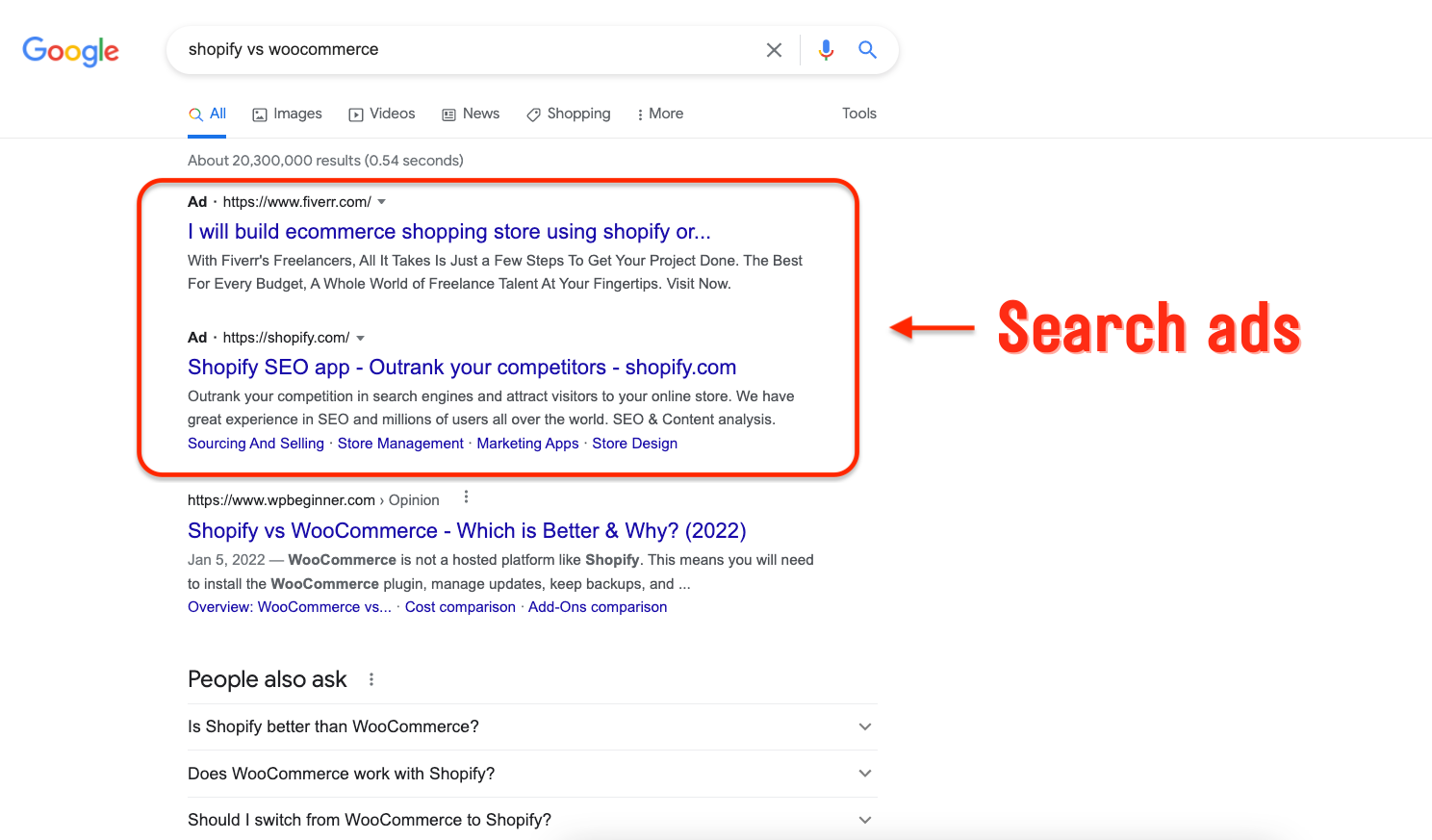 How Search ads looks like in Google Search results (1)
