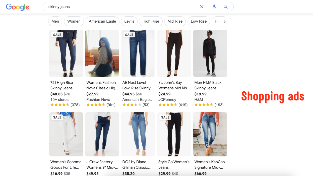 How Shopping ads will look like in Search results