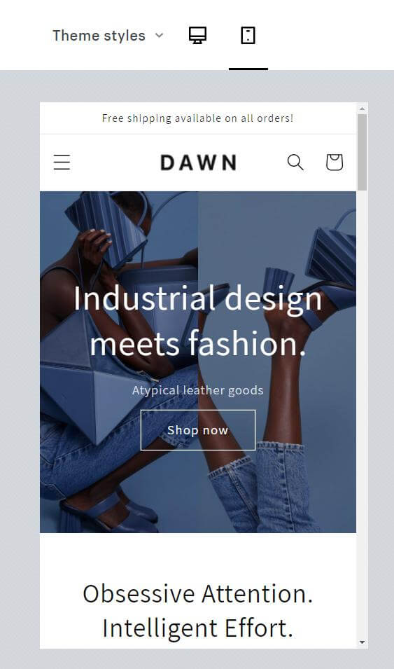 This is Dawn - one of Shopify’s free themes