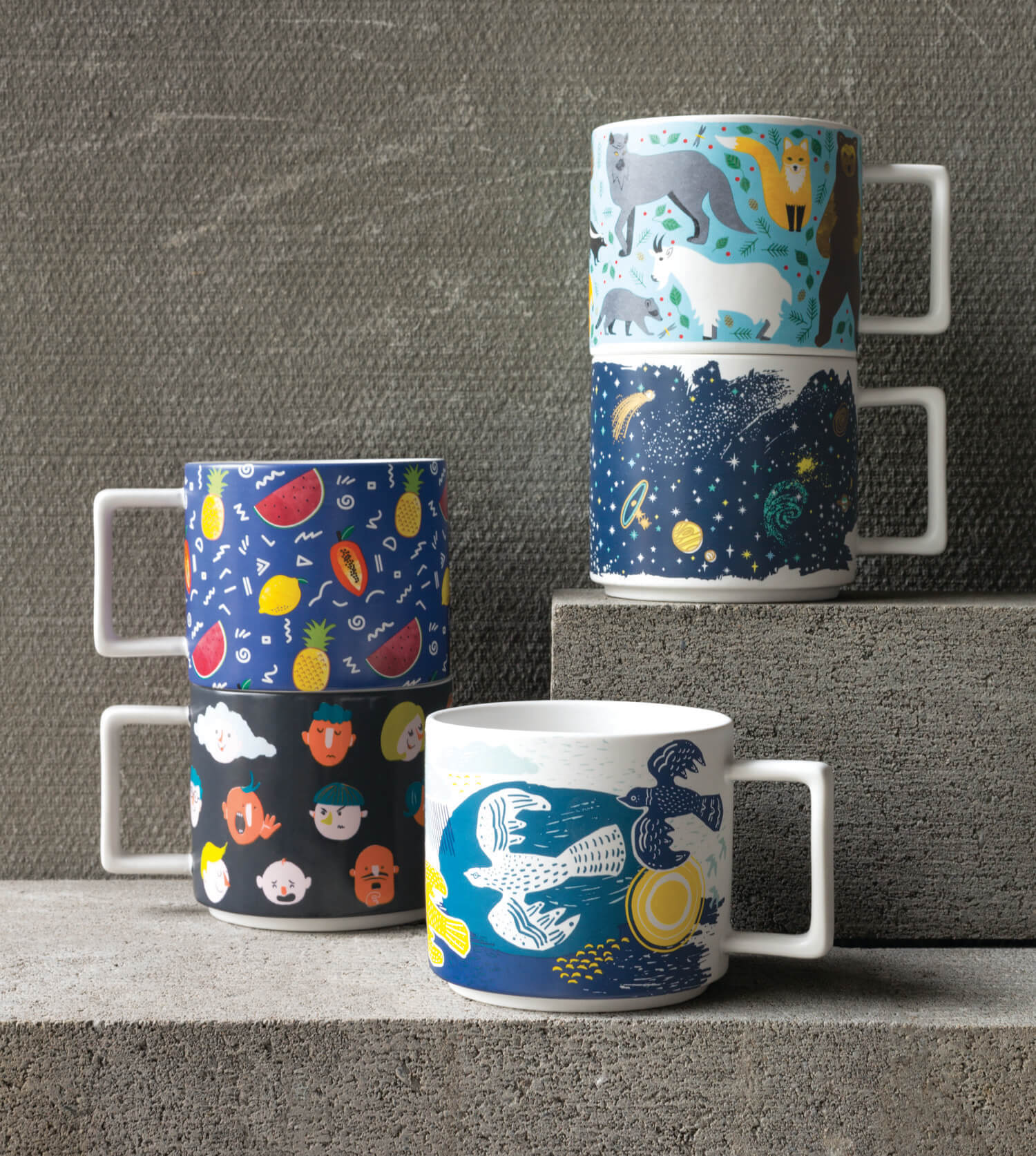 You can easily create your designs on mugs with Printful.