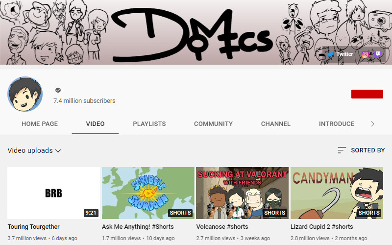 Domics is one of the Youtube animators you should follow