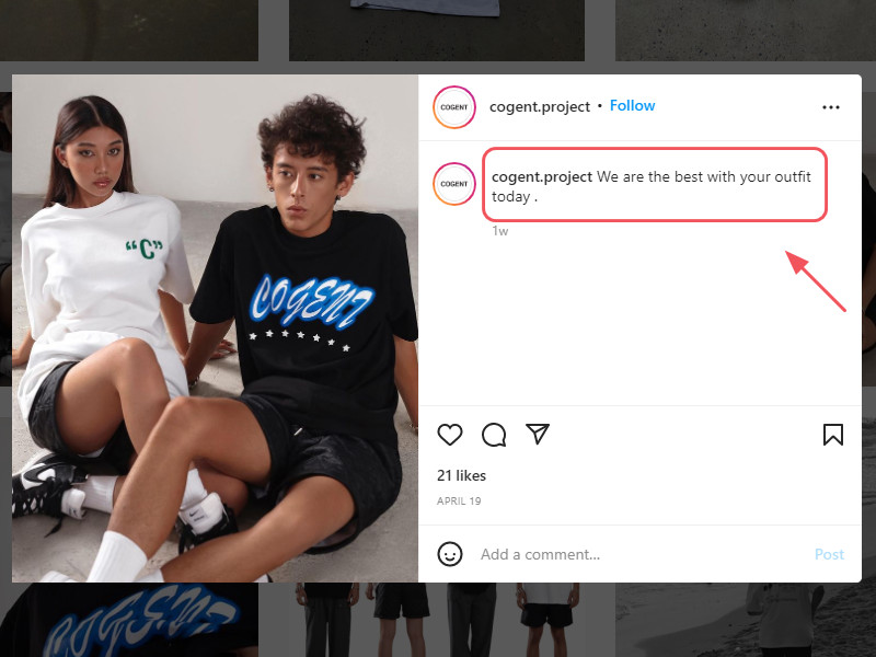 Emojis hashtags and tags can all be used in Instagram shopping captions