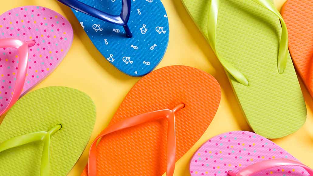 Printful company employs sublimation to print mostly on flip-flops.
