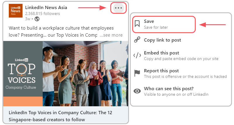 LinkedIn Saved Post 