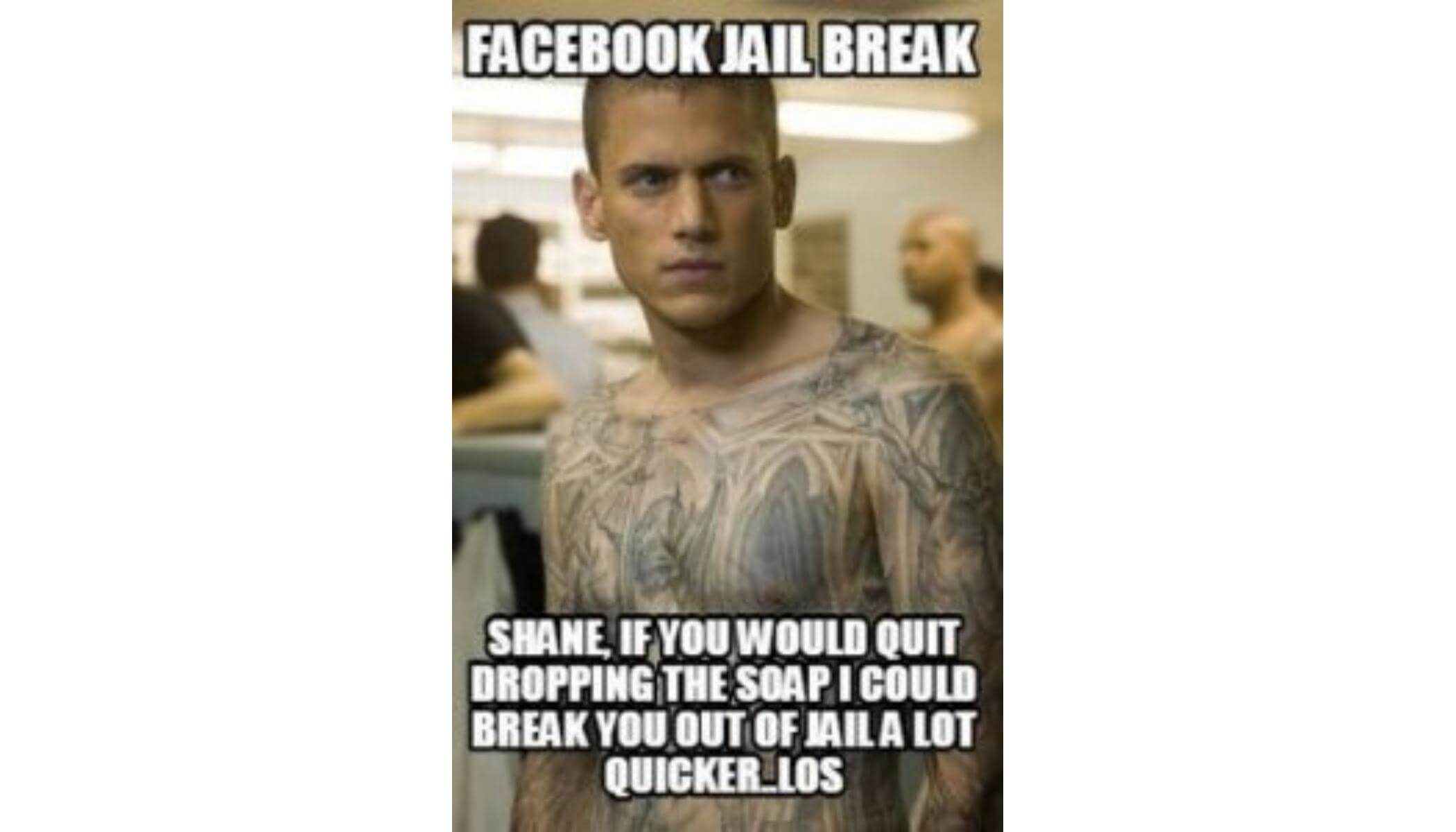Facebook meme with prison break