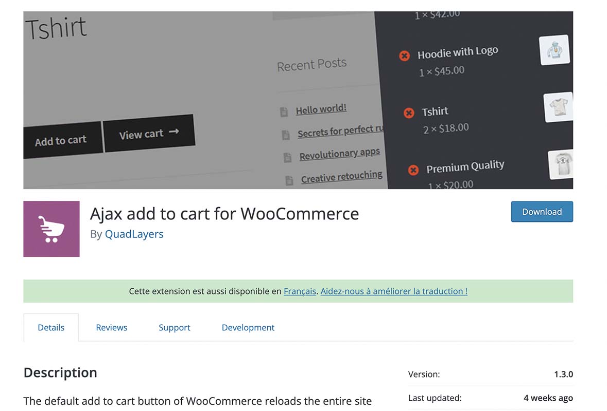 Set up Ajax add to cart on WooCommerce