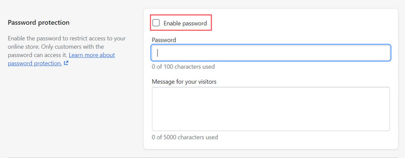Remove Shopify Password Page