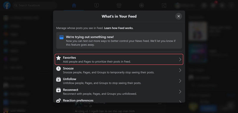 You can add up to 30 friends and pages to the "Favorites" list