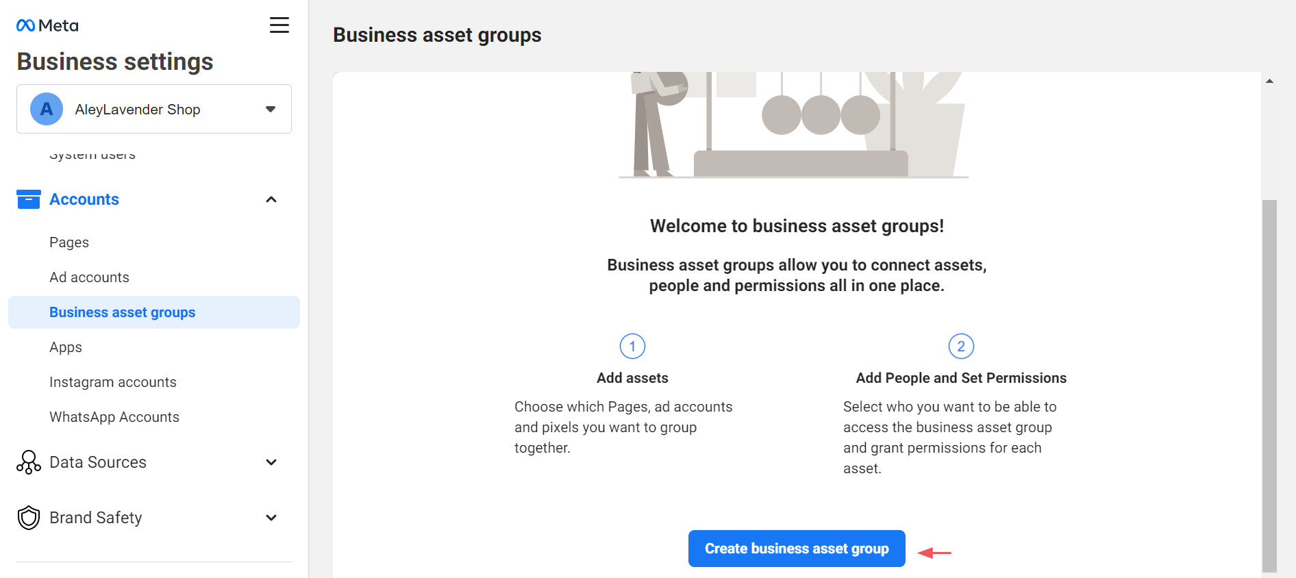 Click “Create business asset group”