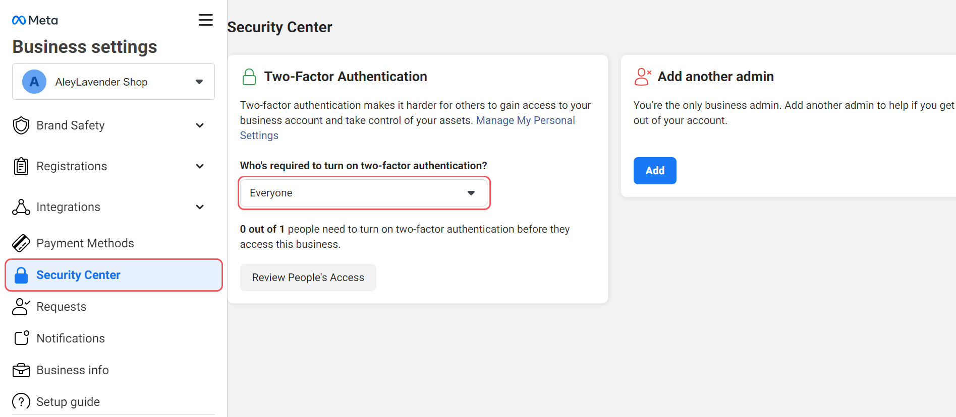 Move to “two-factor authentication” and set it as “Everyone”