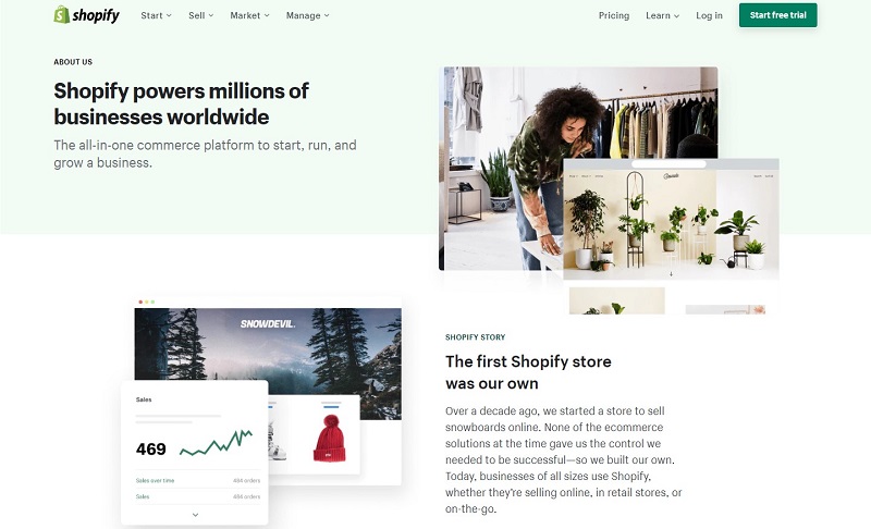 Shopify's About us page