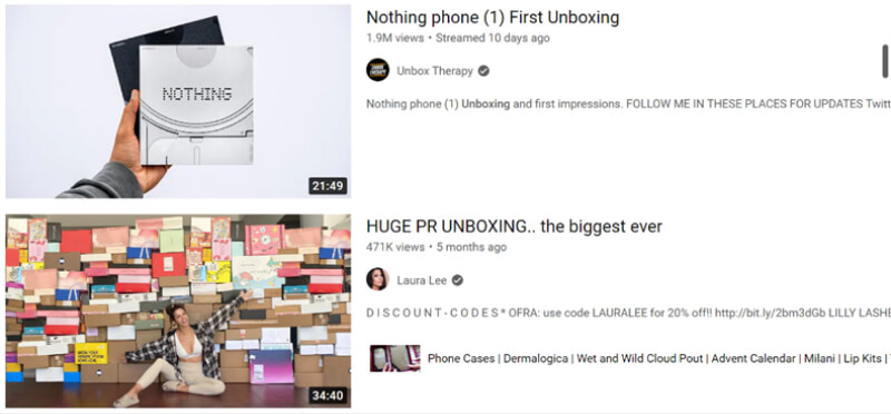 Unboxing videos are a popular type of content ideas