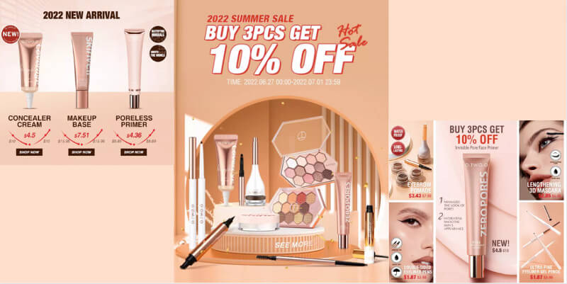 O.TWO.O Official Store - a top-selling AliExpress makeup shop