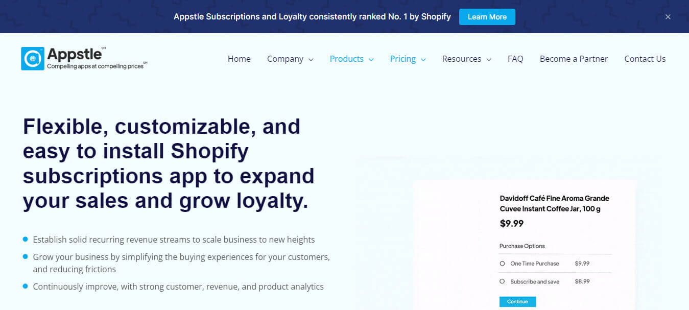 Appstle Subscriptionsis an excellent Shopify membership app for your subscribers.