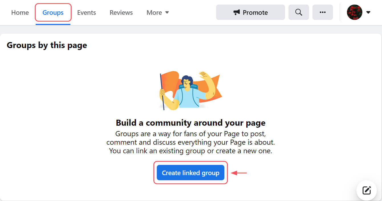 Click on “Groups” and go to “Create linked group”