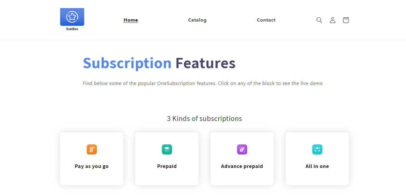SubBox: Subscriptions is a Shopify app developed by OneCommerce for selling subscriptions.