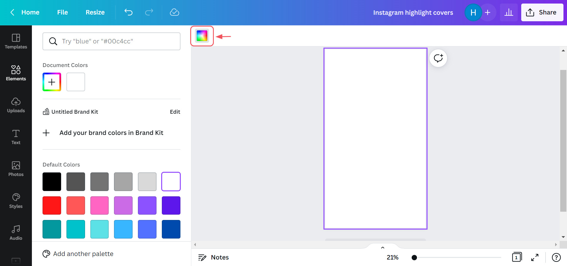 Change the background color of your highlight covers for Instagram