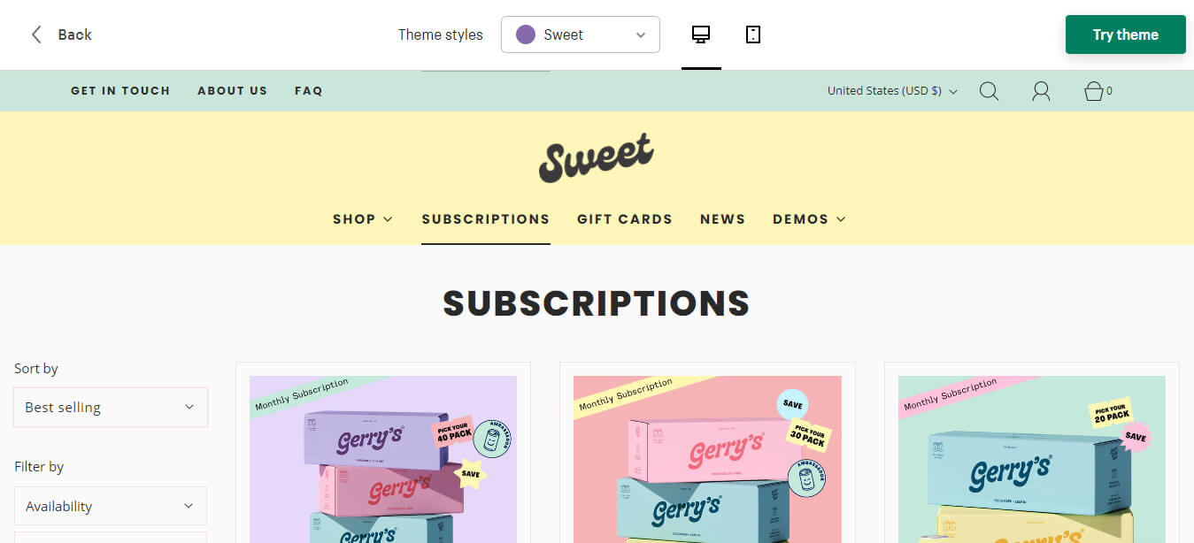 Fresh is a good Shopify subscription theme for your store.