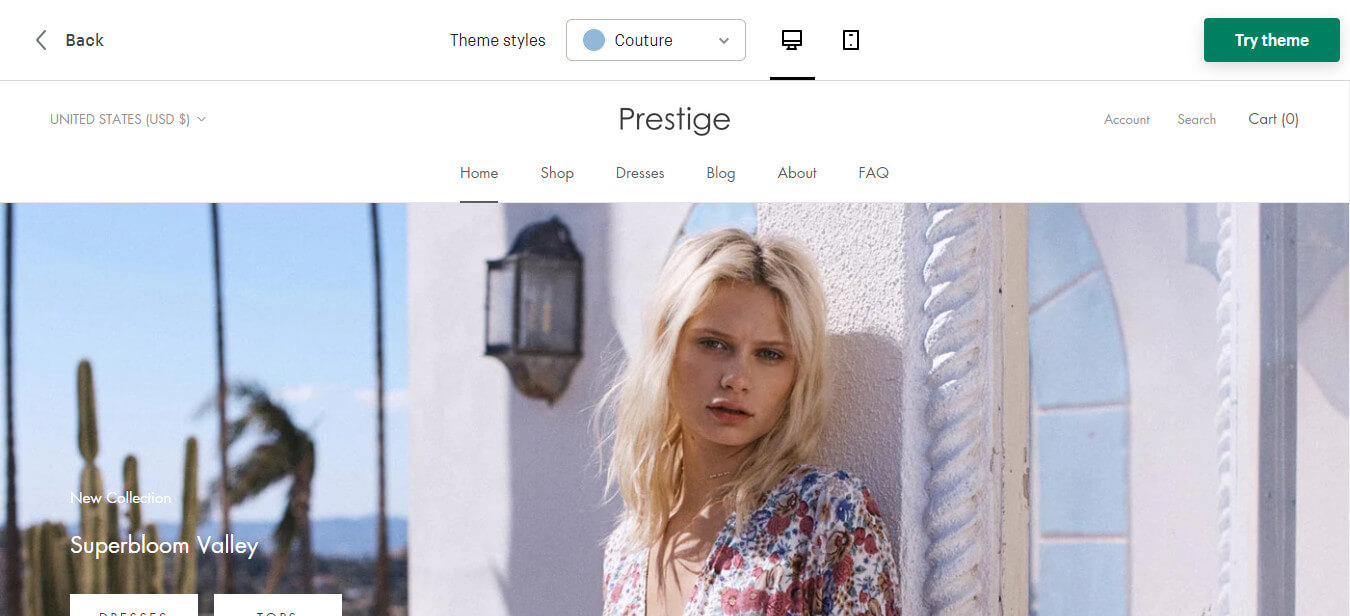 Prestige is a beautiful Shopify subscription theme.