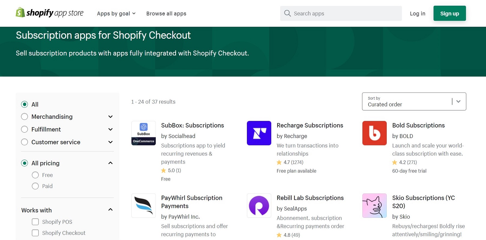 Shopify subscription apps