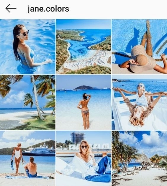 By using mainly objects with blue and white, this feed is highly sleek and relaxing