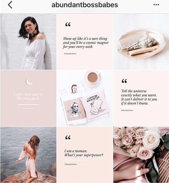 An instance of a visually exploding and highly informative tiled Instagram theme