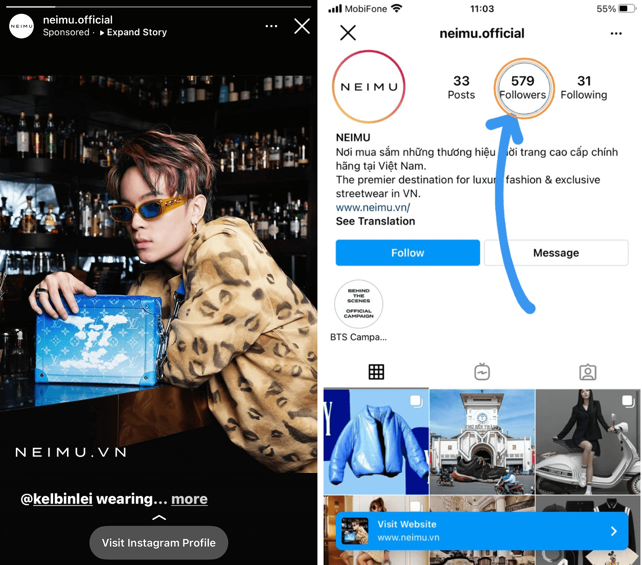 This fashion store only has approximately 600 followers but they can still use the swipe-up feature