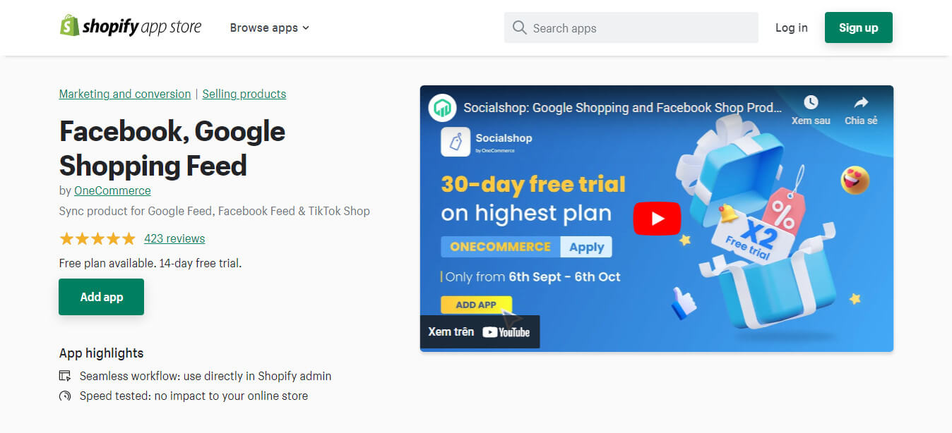 Facebook, Google Shopping Feed can automatically sync your products