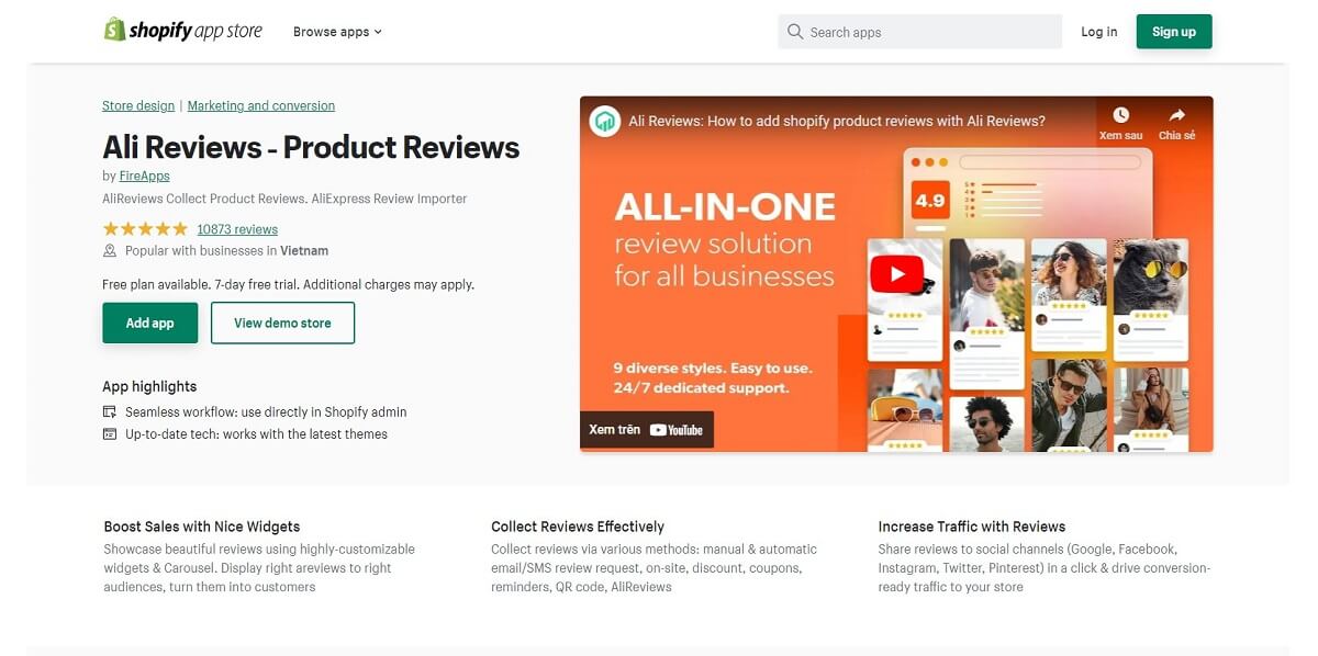 Ali Reviews is an excellent product review Shopify app that is both professional and user-friendly