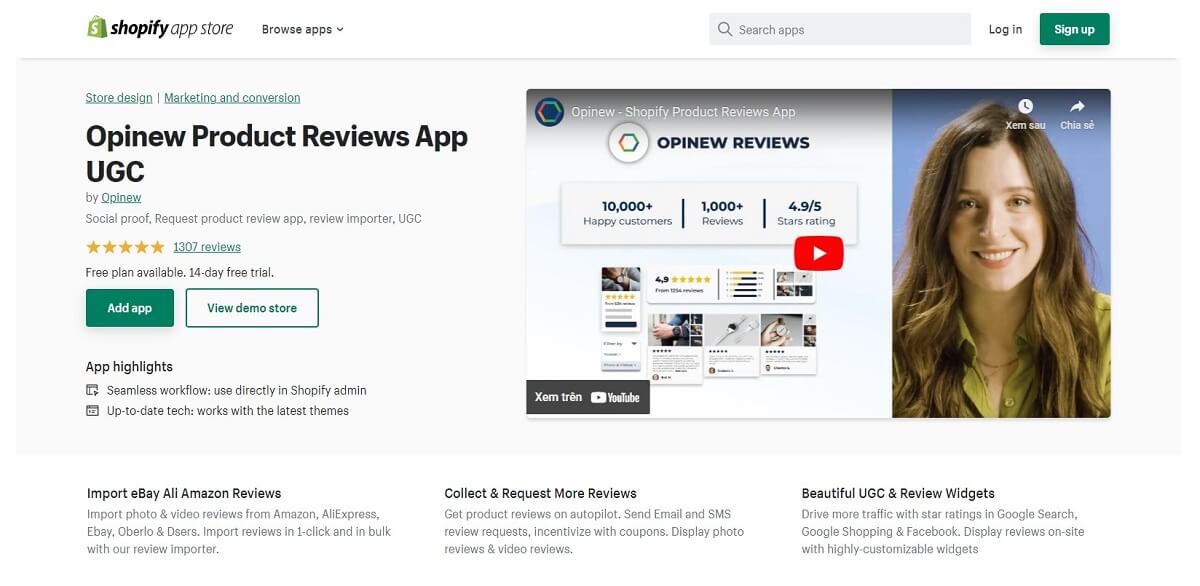 With Opinew, you can collect customer Shopify product reviews and import them from your other sales channels