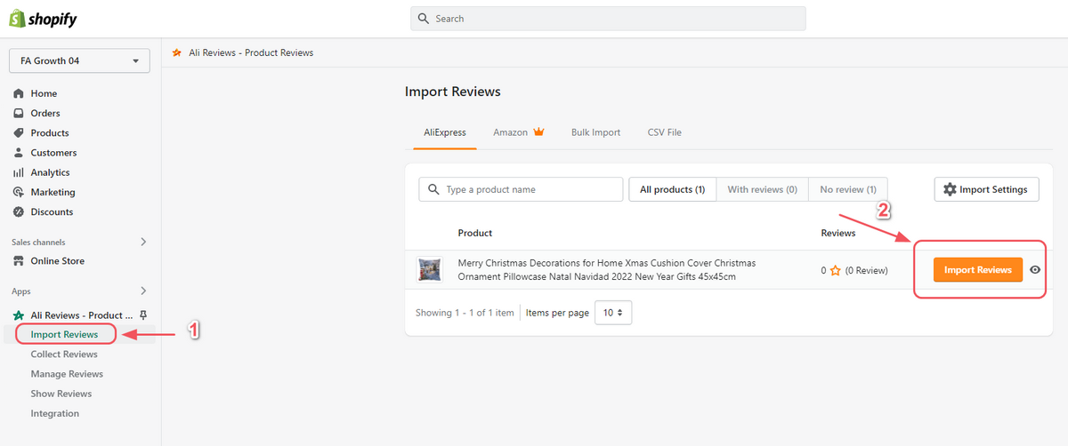 import aliexpress reviews to shopify