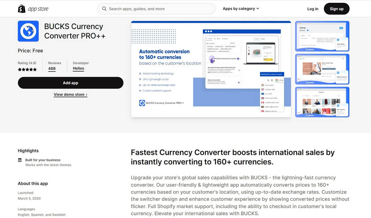 One of the most comprehensive and free currency converter apps on our list is Bucks Currency Converter PRO++