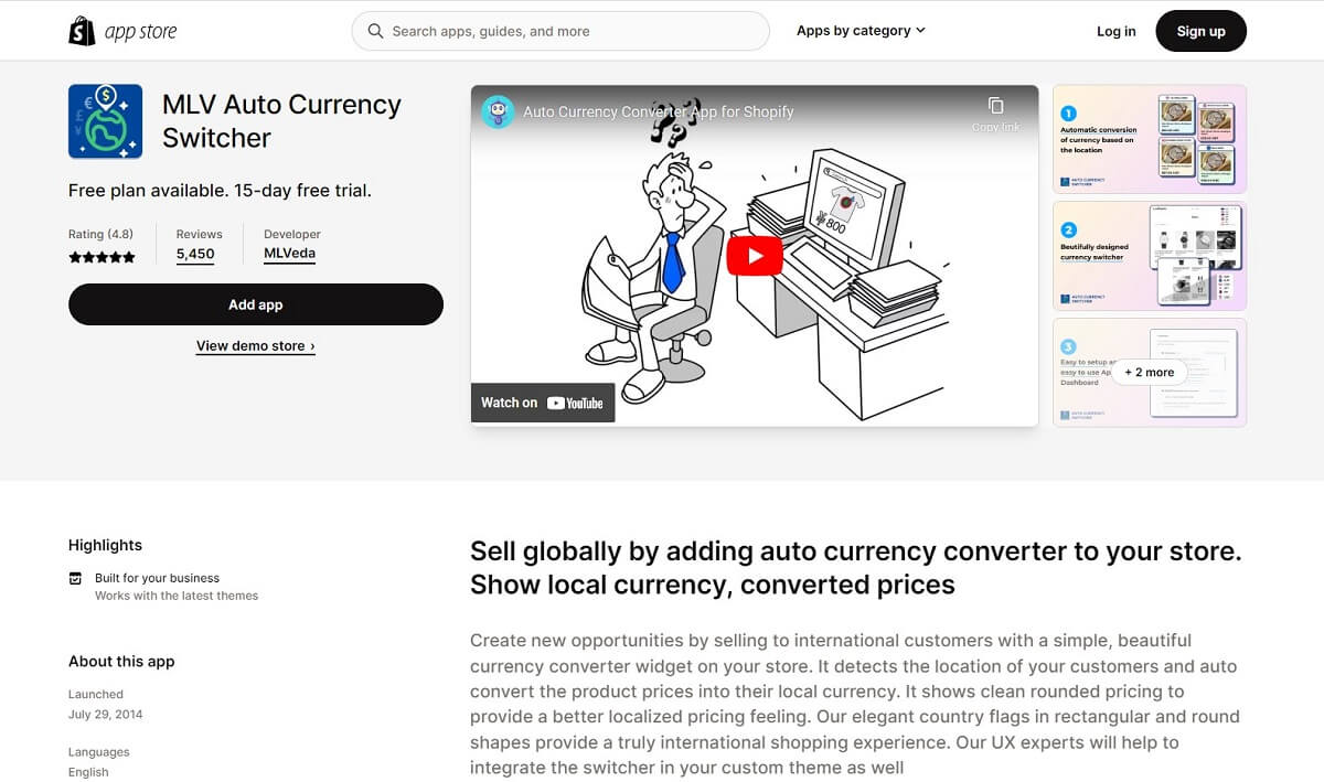 Auto Currency Switcher by MLVeda is among the simplest to use
