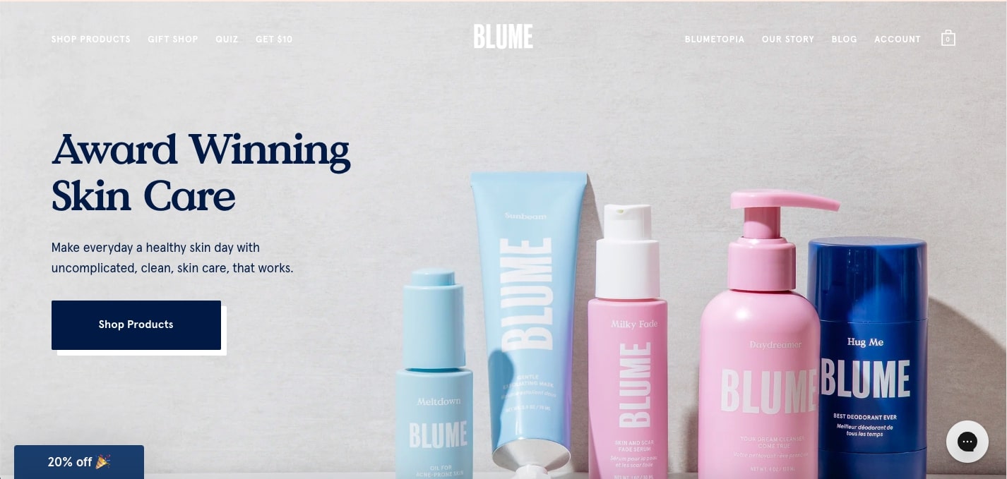 Shopify stores Blume 