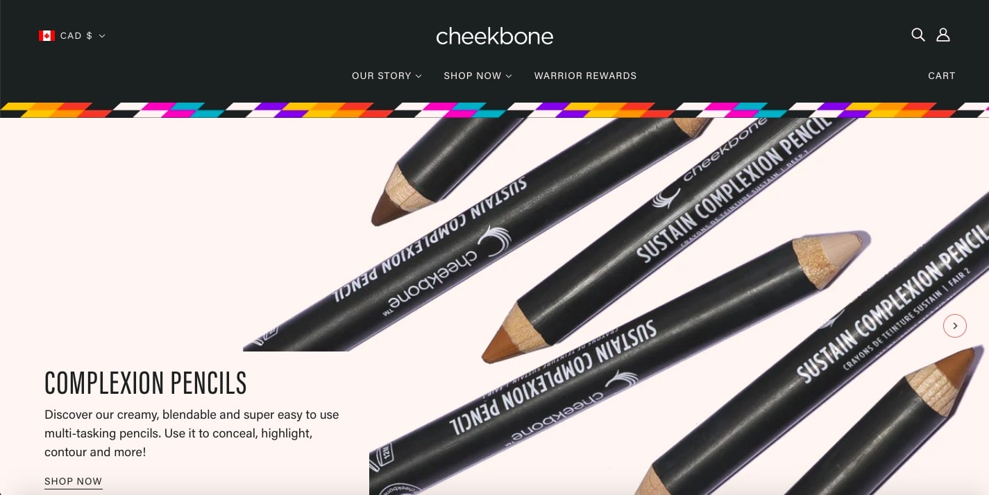 Shopify stores Cheekbone Beauty