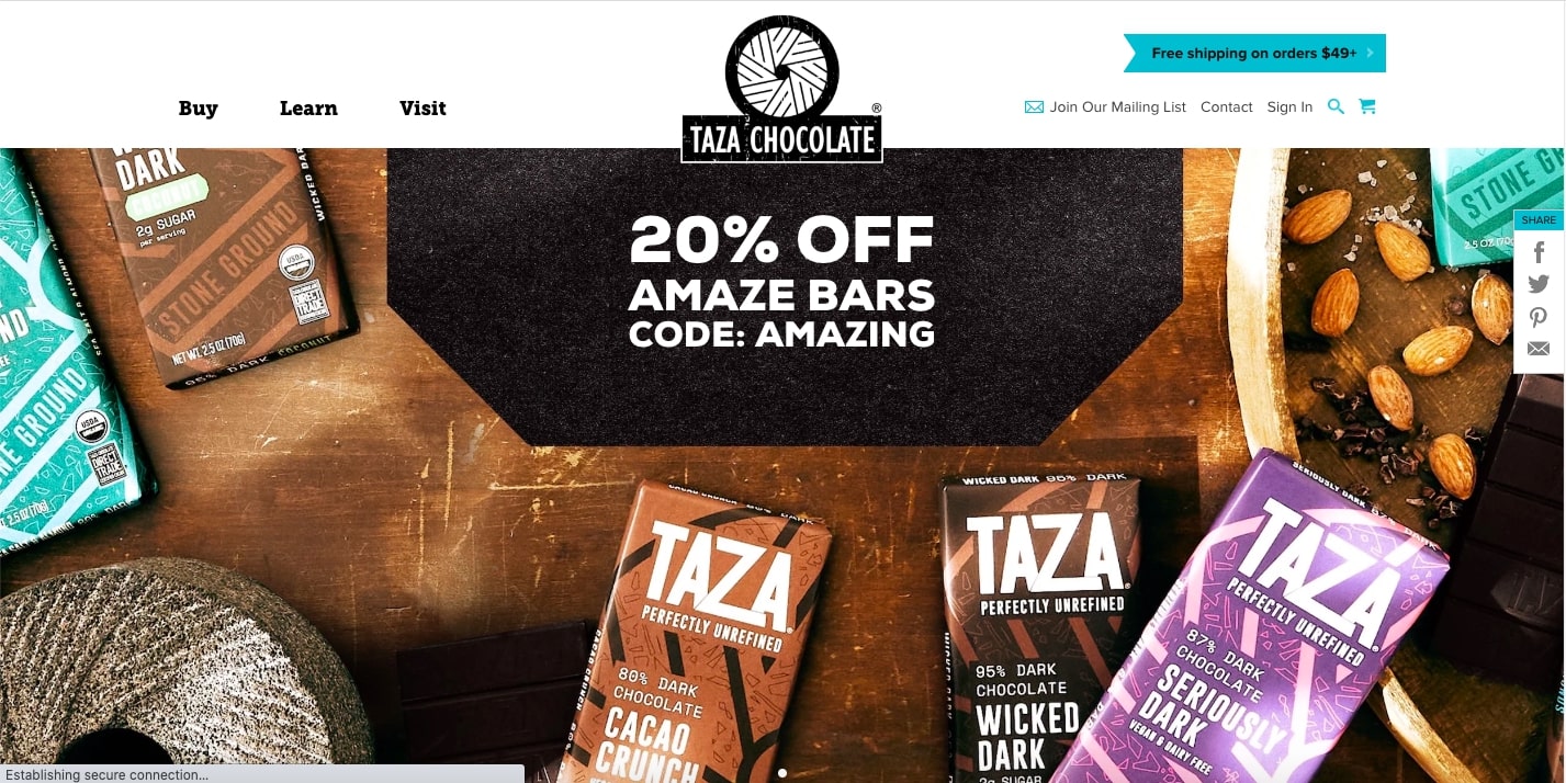 Shopify stores Taza Chocolate 