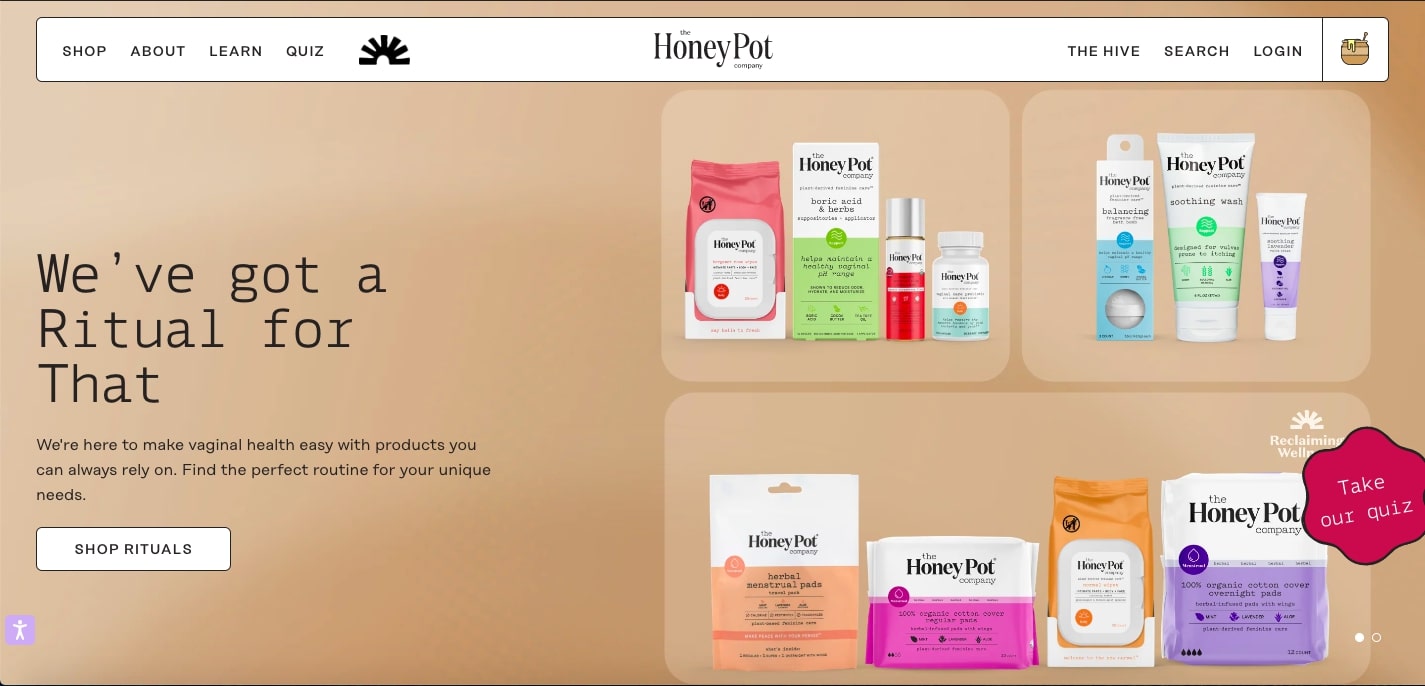 Shopify stores The Honey Pot 