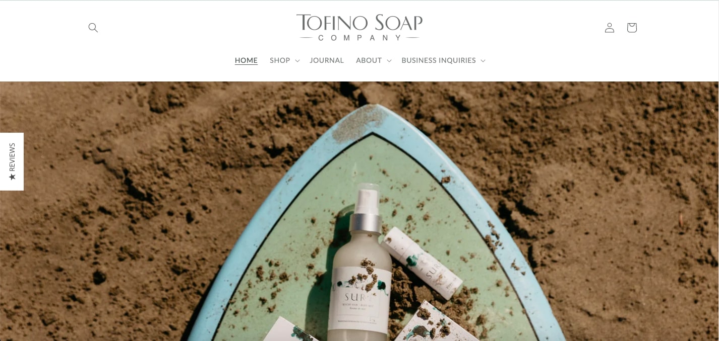 Shopify stores Tofino Soap Company