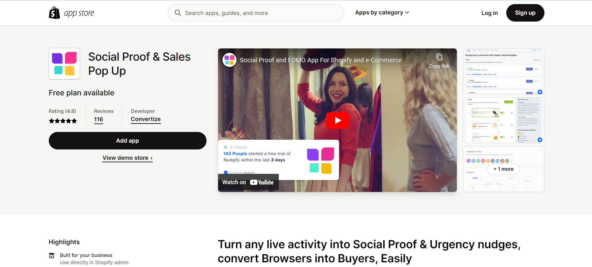 Nudgify - Shopify social proof apps