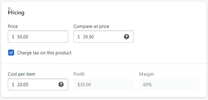 Add pricing to your products