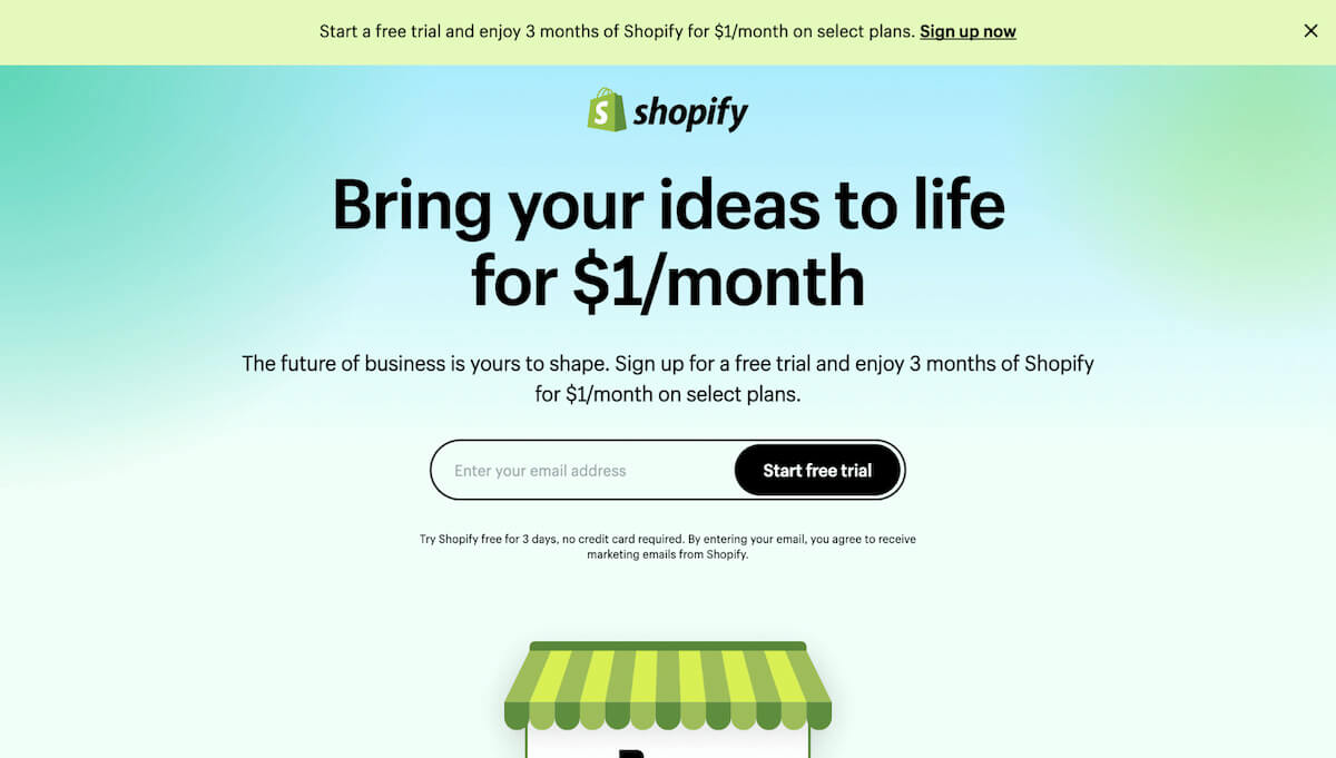 Shopify free trial