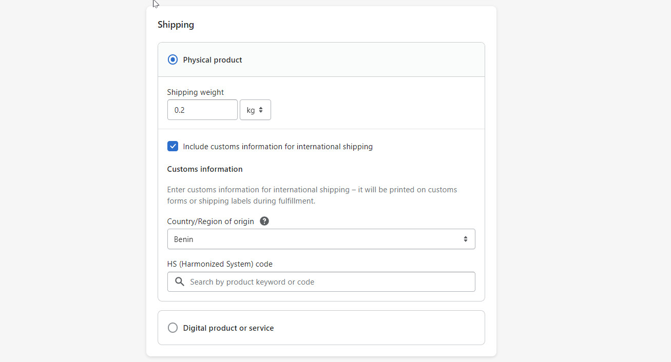 set up shipping in shopify