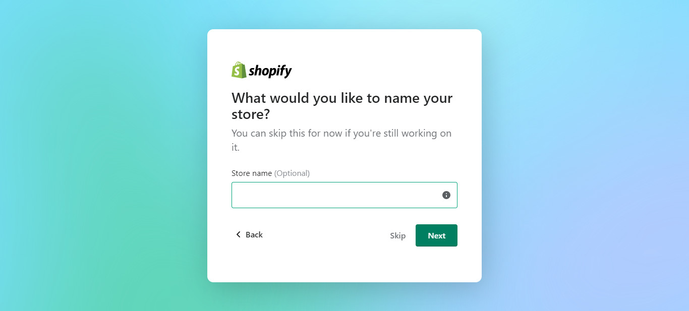 Choose a Shopify store name