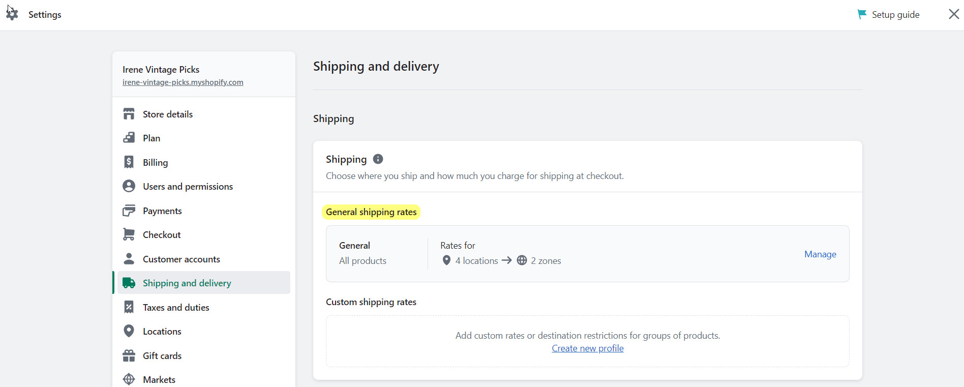 how to change shipping from address on Shopify