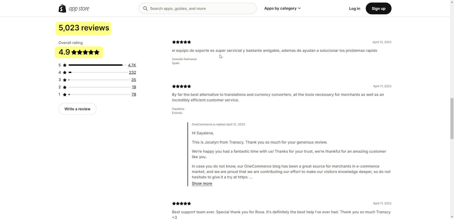 Customer reviews are an important factor to consider when choosing an app from the Shopify app store