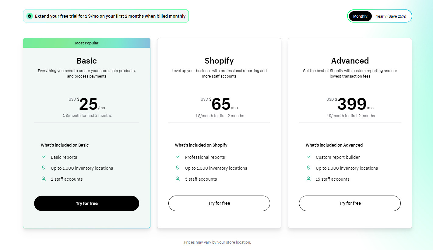 Shopify pricing plans - how much does shopify take per sale